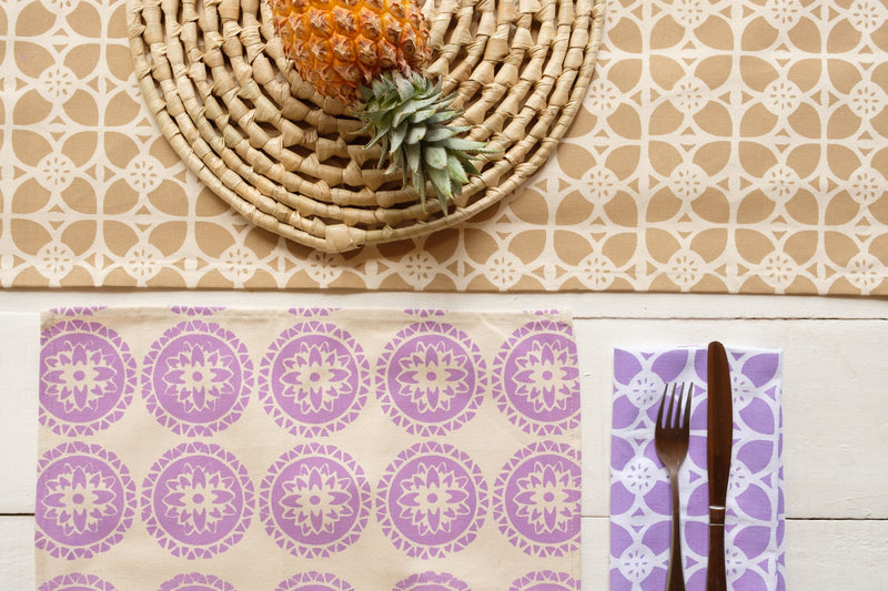 Canvas Placemat - Set of Four, Mandala Print