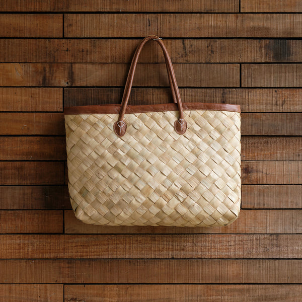 Handwoven Oversized Tote Bag - Natural