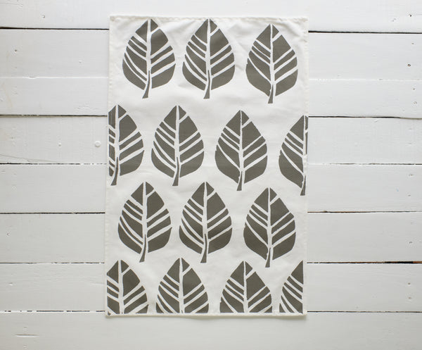 Handprinted Tavola Leaf Tea Towels - Kitchen Towels